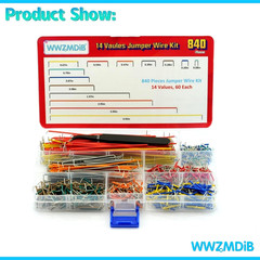 840 Pin Breadboard Jumper Wires Kit 14 Vaules 2-125Mm
