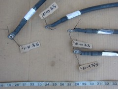9″ 10″ 23″ 41″ AWG #1 Copper Wire w Lug, Used