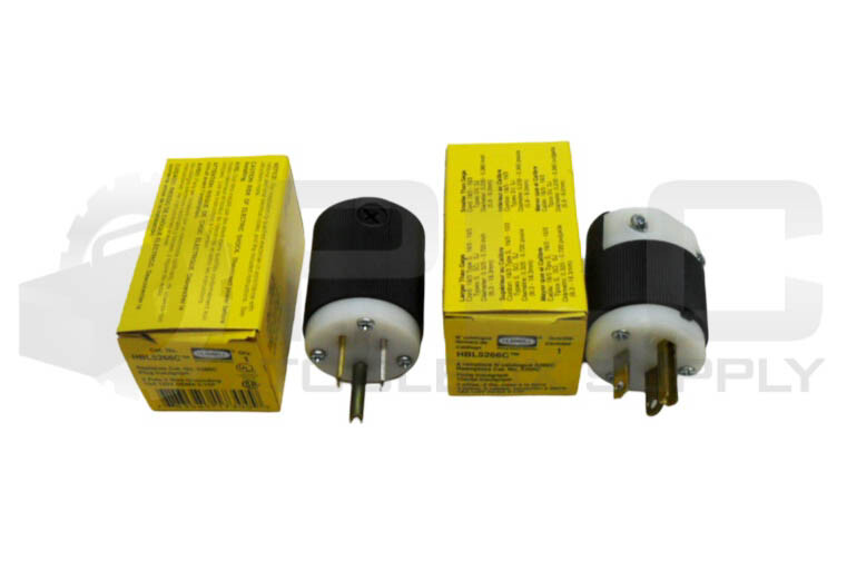 LOT OF 2 NEW HUBBELL HBL5266C PLUG 2 POLE 3 WIRE 15A 125V