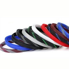 PET Nylon Braided Sleeve Tube 3-80mm Width Car Audio Cable Wire Sleeving Sheath