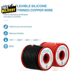 12 Gauge Silicone Wire Spool Red and Black Each 25Ft Flexible 12 AWG Str…..