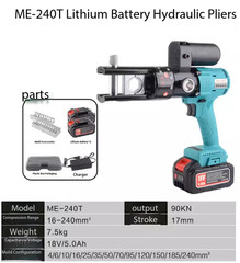Electric Press Tool for Cable Lugs ME-240T Hydraulic Pliers Battery Crimper