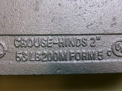 Crouse-Hinds LB-200 M 53, 2″ Form 5 Conduit Body with Rollers