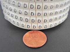 (1000x) Wieland Size 5, Letter D Slip On Wire Marker, .160″ to .215″ OD, Z Type
