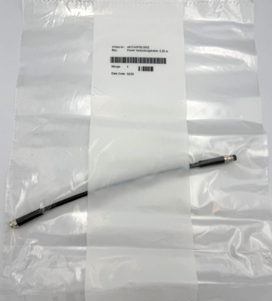 B&R X67CA0P00.0002 Power Cable 4Pin M8 Male to M8 Female 0.25m -Free 2nd Day Air
