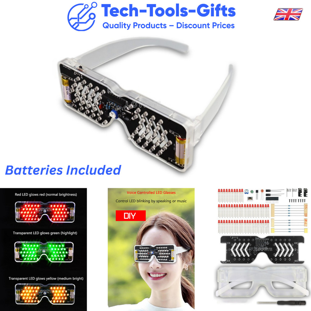 DIY Electronic Kit – Voice Activated LED Glasses – Soldering Project – Teaching