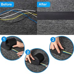 3 Meter Carpet Sleeves Nylon Polyester Travel Floor Cord Covers for Wires Hook