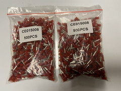 1000 RED INSULATED FERRULE 16 AWG 8 MM LONG BARREL
