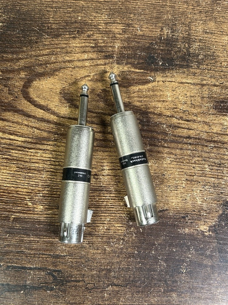 LOT 2 RadioShack 274-016C XLR Female to 1/4″ Plug Lo-Z to Hi-Z Balanced Adapter