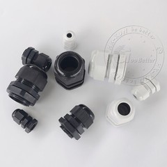 IP68 Waterproof White / Black Cable Gland Compression Glands M8-M72 / PG7-PG63