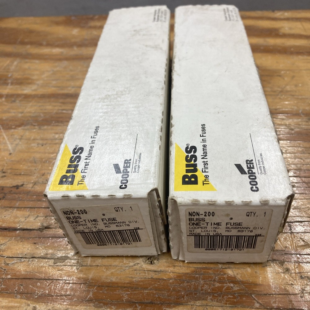 Lot Of 2 Bussmann NON-200 Class H 200A 250V One-Time Buss Fuse