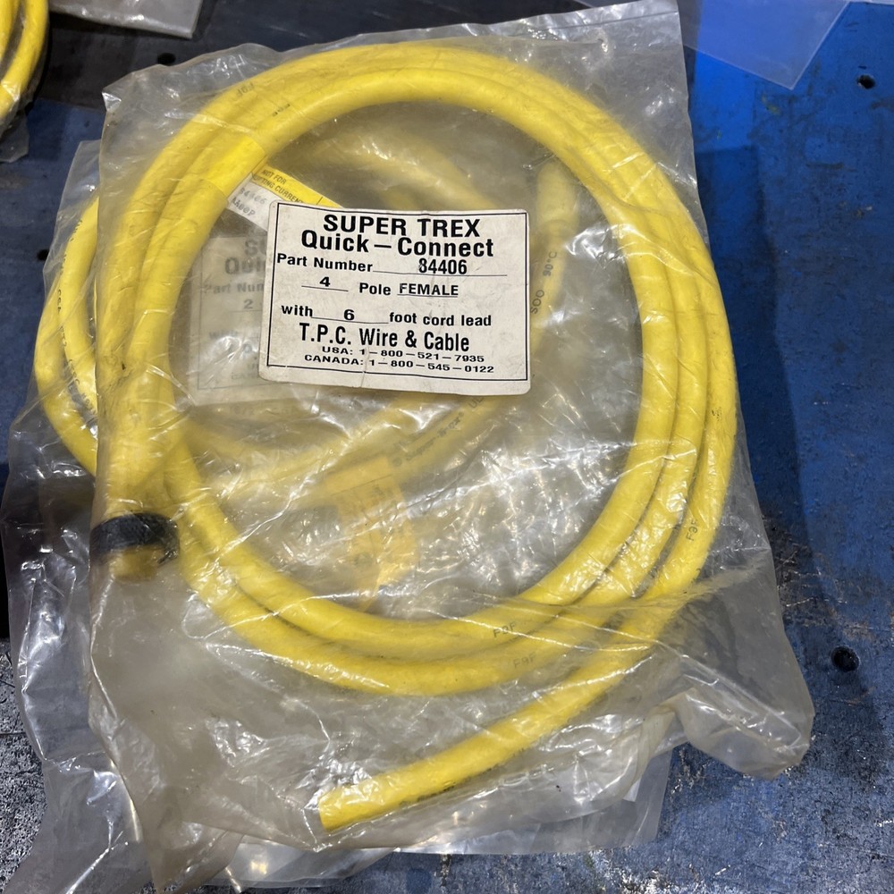 🔥 SUPER-TREX 84406 TCP WIRE & CABLE QUICK-CONNECT 4P FEMALE PLUG 6’, New🇺🇸