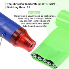 Battery Wrap Heat Shrink Tubing 35mm Dia 55mm Flat 8 Feet Fruit Green