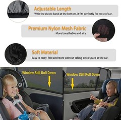 Universal Fit Car Window Sun Shade for Most SUV Front Seat, 2 Pcs 25″x36″ Mesh P