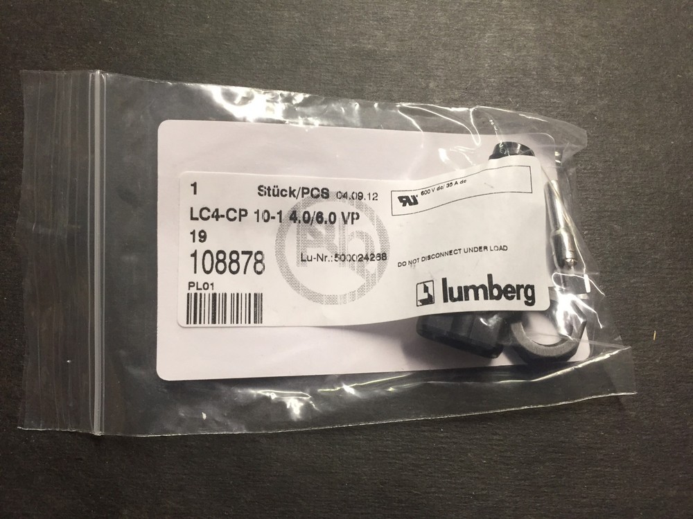 Lumberg LC4-CP 10-1 4.0/6.0 CONNECTOR, POWER ENTRY, PLUG, 40A, 1KV