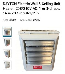 BRAND NEW, Dayton Electric Wall & Ceiling Unit Utility Heater 2YU62
