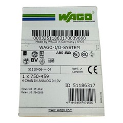 WAGO 750-459 INPUT MODULE ANALOG 4 CHANNEL 10 VDC NEW/NOS IN FACT SEALED BOX