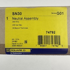 Square D SN30 Neutral Assembly 200 Amp 250 VAC Max 30 Branch Terminals USA Made