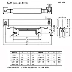 SINO 2 3 Axis Dro Digital Readout with KA300 KA500 Slim Optical Linear scale