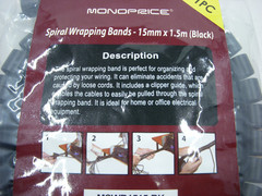 Monoprice Spiral Wrapping Bands 15mm X 1.5mm Black MSWB1515-BK New in Package