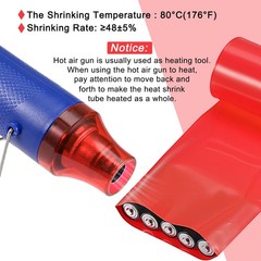 Battery Wrap 3 1/8″ 80mm Flat 10ft PVC Heat Shrink Tube Wraps Red