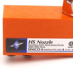 Simco Type HS Shockless Ionizing Air Nozzle & Body, 7000V AC, 10″ WD, 15-100Psi