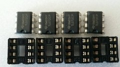 4 x Texas Instruments TL072CP TL072 and 8 pin dip socket USA Seller