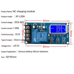 30A 6-60V LCD Display Li-ion Battery Charger Protection Control Board New