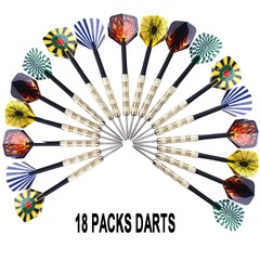 18 PCS Tungsten Darts Set, Shafts+Flights+Barrel+Steel Tip,Professional Darts US