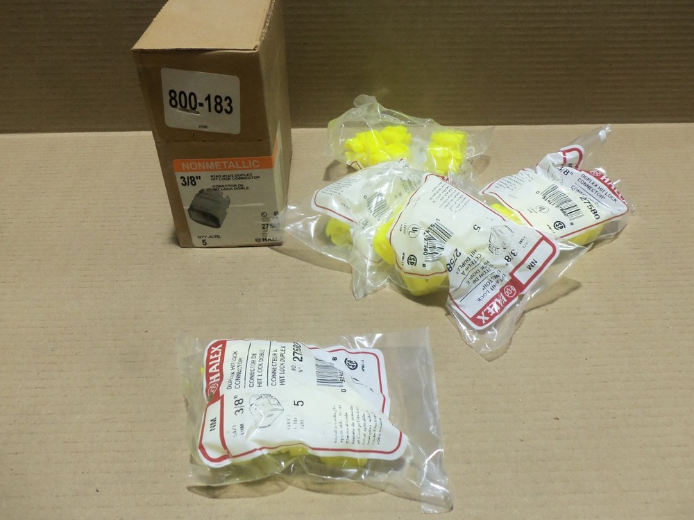 Halex 27580 Box of 5 (5 Per Bag) 3/8″ #14/2-#12/2 Duplex Hit Lock Connector AK