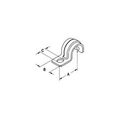 Bridgeport Fittings 903-S, 1, Znc ElectroPltd STL, 1Hl, Rgd Con Pipe Strp, 2pc