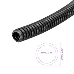 9mmx6mmx4.5m PP Non-Split Corrugated Tubing Indoor Outdoor