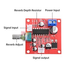 PT2399 Microphone Reverb Plate Reverberation Board No Preamplifier Function Red