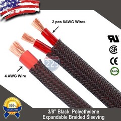 5 FT 3/8″ Black Expandable Wire Cable Sleeving Sheathing Braided Loom Tubing US