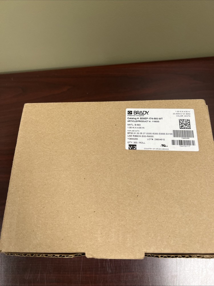 Brady B30EP-174-593-WT Raised Panel Label New In Box