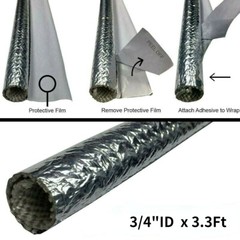 3/4″ Self Closed Aluminized Sleeve Heat Shield Protection for Wire Cable Hose 1M