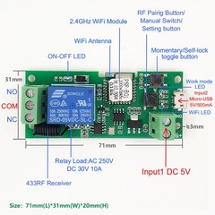 2/4PC Self-locking Sonoff WiFi Wireless Smart Switch Relay Module 7V-32V US