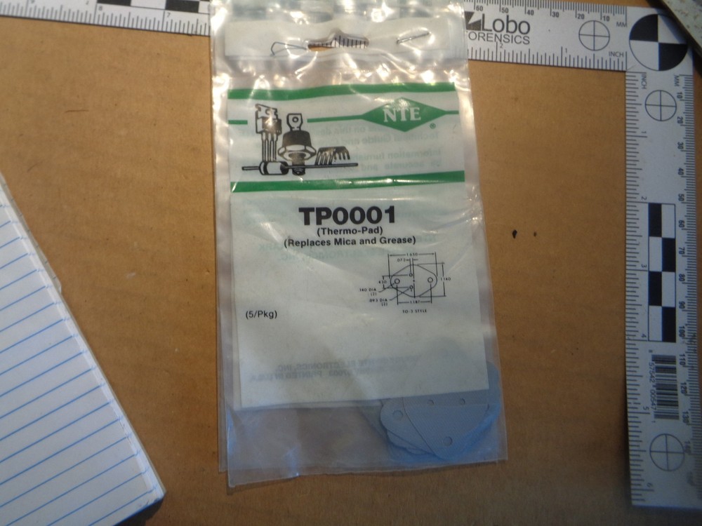 5 pcs New In Package NTE TP0001 THERMO-PAD For TO-3 TO3 Transistors, etc.