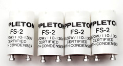 Box of 25 Appleton FS-2 Fluorescent Lamp Starters 10-20 Watt W/ Condenser FS2