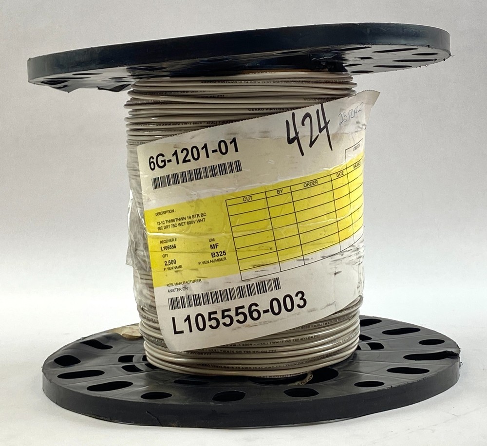 Cable Wire Annealed Copper Nylon Jacket White 12 AWG 600V THHN/THWN-2