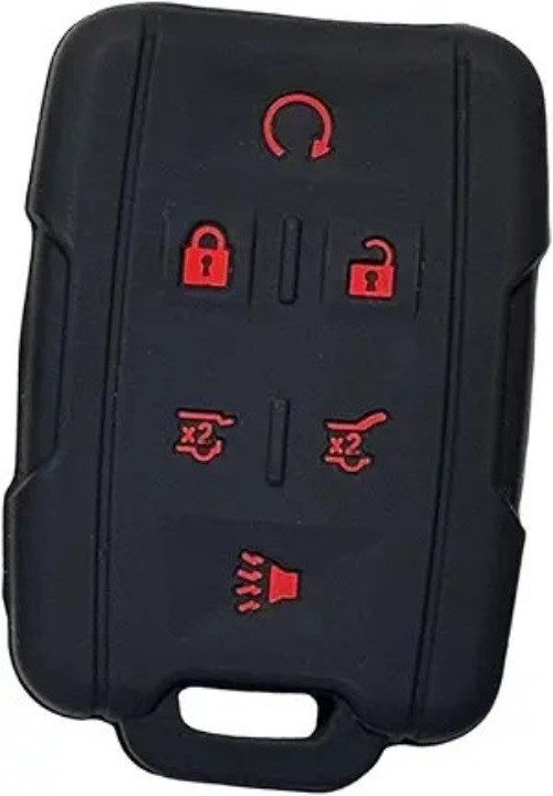 Silicone Key Fob Cover Protector for 2015-2020 Yukon XL Denali Ta Color: Black
