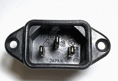 1pc NICOON NC-174 AC Power Inlet Socket 6A 250V – NOS, Made in Japan