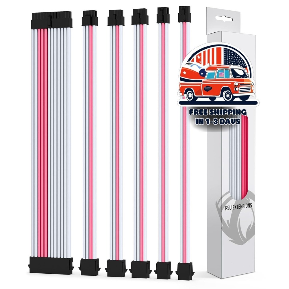 Extensión de fuente de alimentación de 30 cm (24/8/6/4+4 pines con peines) NUEVO