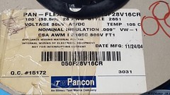 (98 FT) FLAT RIBBON CABLE, 050F28V16CR, ITW Pancon, 10 Conductors, 28AWG, 300VAC