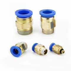 1Pcs Pneumatic Push In Fittings Air Hose Quick Connector to Thread Pipe Adapters