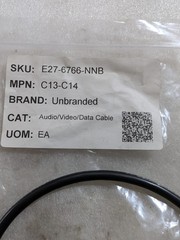 AUDIO/VIDEO DATA CABLE 17523 10 B1 C14 to IEC 60320 C13, 610 mm, 10 A, 250 VAC,