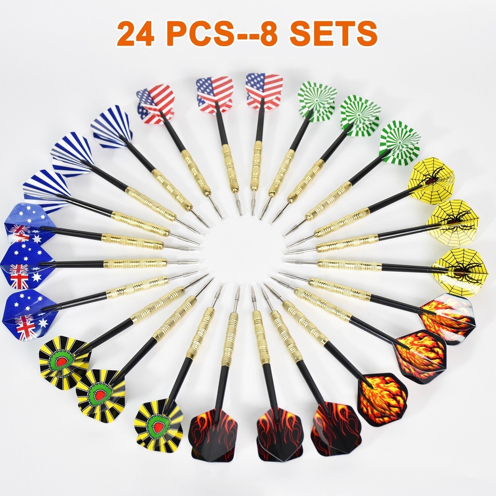 Steel Tip Darts Set 8 Pack -Professional Darts Set 14 Grams W/ Nice Dart Flights