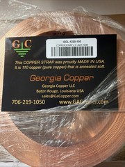 Copper ground strap Flat- 2 Inch wide .022 in Thick – 10 FT roll Pure Copper.