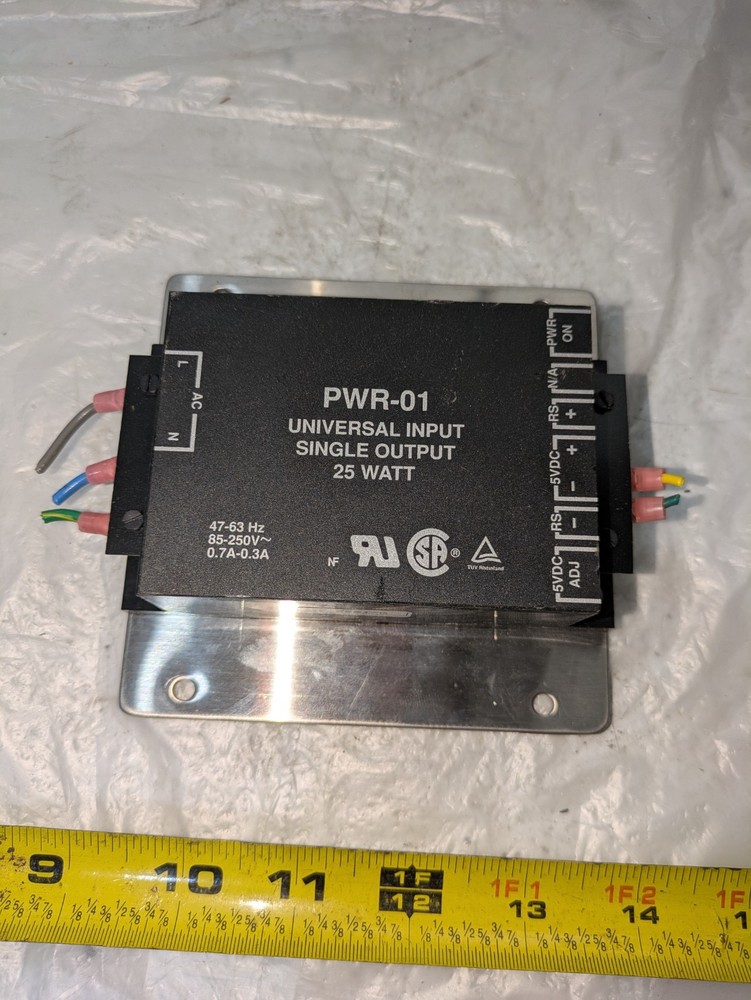 PWR-01 UNIVERSAL INPUT SINGLE OUTPUT 25 WATT 47-63HZ 85-250V 0.7A-0.3A