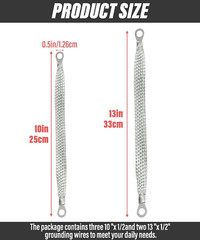 Automotive Ground Strap Kit – 3PCS 10″ & 2PCS 13″ Flat Braided Copper